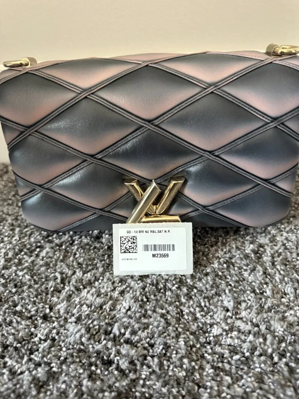Brand New Louis Vuitton GO-14 MM (Model M23569) Black/Pink
